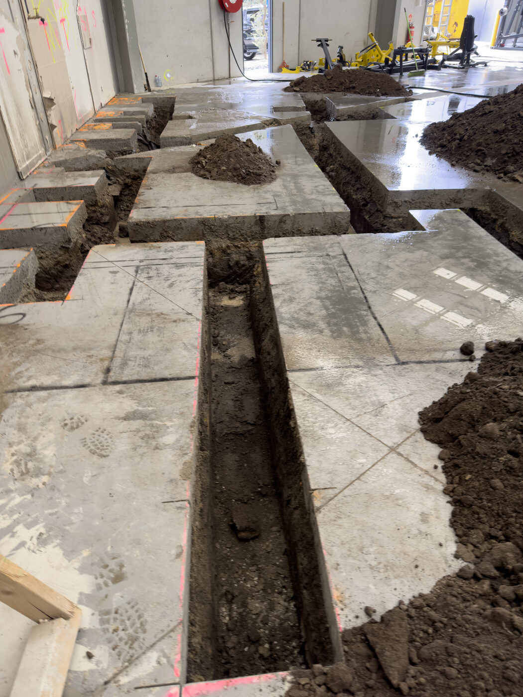 Trenching and concrete section removal